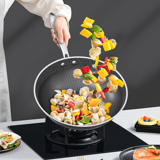 Honeycomb Non-Stick Stainless Steel Frying Pan 32 Cm