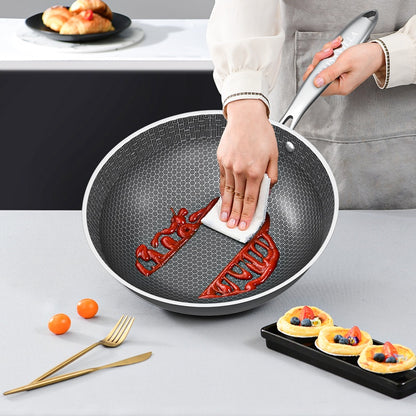 Honeycomb Non-Stick Stainless Steel Frying Pan 32 Cm