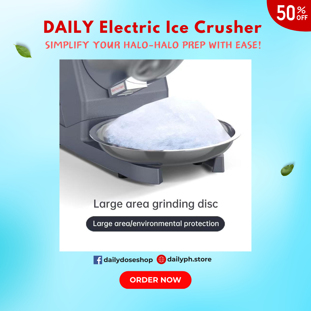 Electric Ice Crusher Heavy Duty Smashing Ice Machine For Halo Halo (Silver) 500W