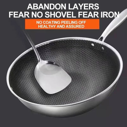 Honeycomb Non-Stick Stainless Steel Frying Pan 32 Cm