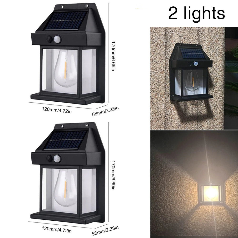 Outdoor Solar Wall Lamp IP67 Waterproof and with Automatic Motion Sensing