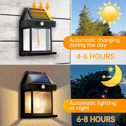 Outdoor Solar Wall Lamp IP67 Waterproof and with Automatic Motion Sensing