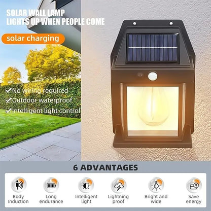 Outdoor Solar Wall Lamp IP67 Waterproof and with Automatic Motion Sensing