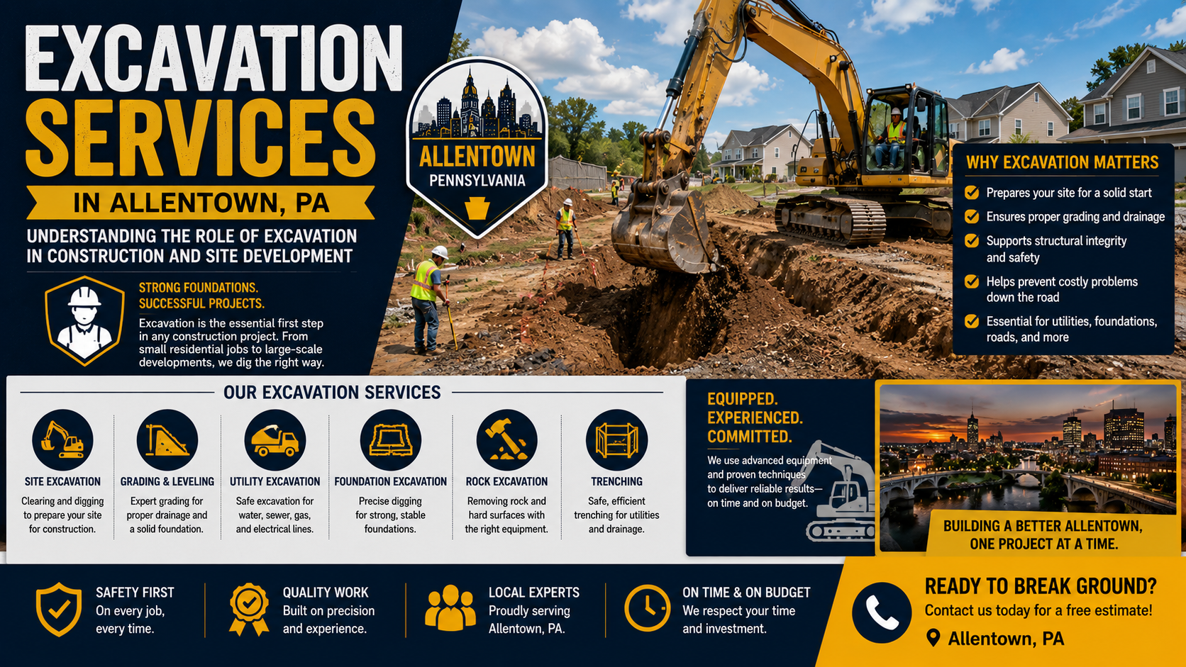Excavation Services in Allentown, PA: Understanding the Role of Excavation in Construction and Site Development
